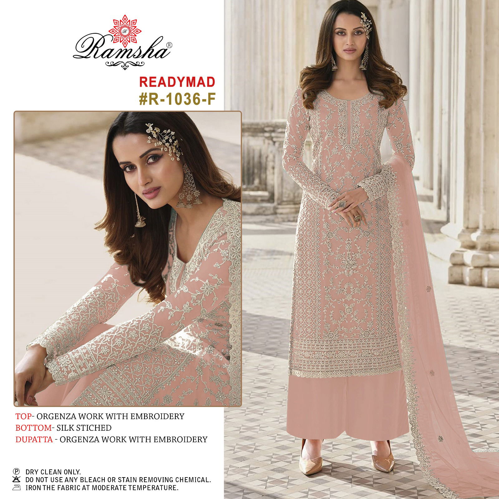 Ramsha R 1036 Readymade Designer Pakistani Suit
